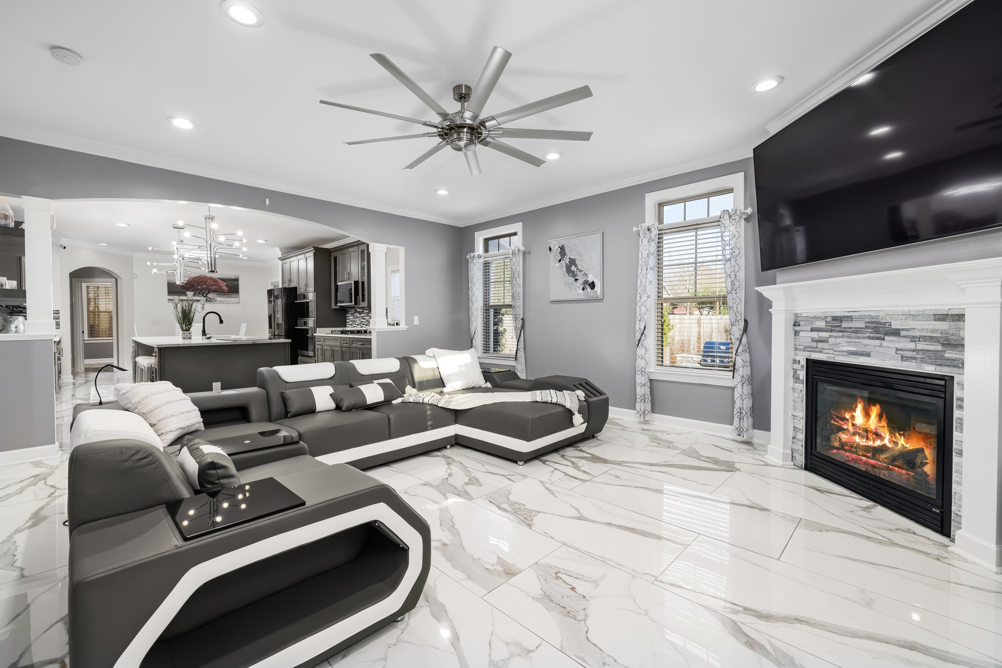 Black and White Sectional Couch